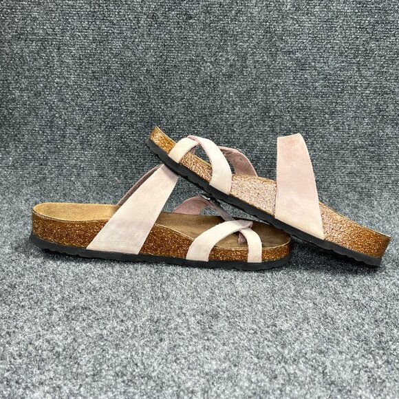 Birkenstock Mayari Sandals Women's Size 10 Faded Pink Leather Buckle Flip Flops - Picture 7 of 13